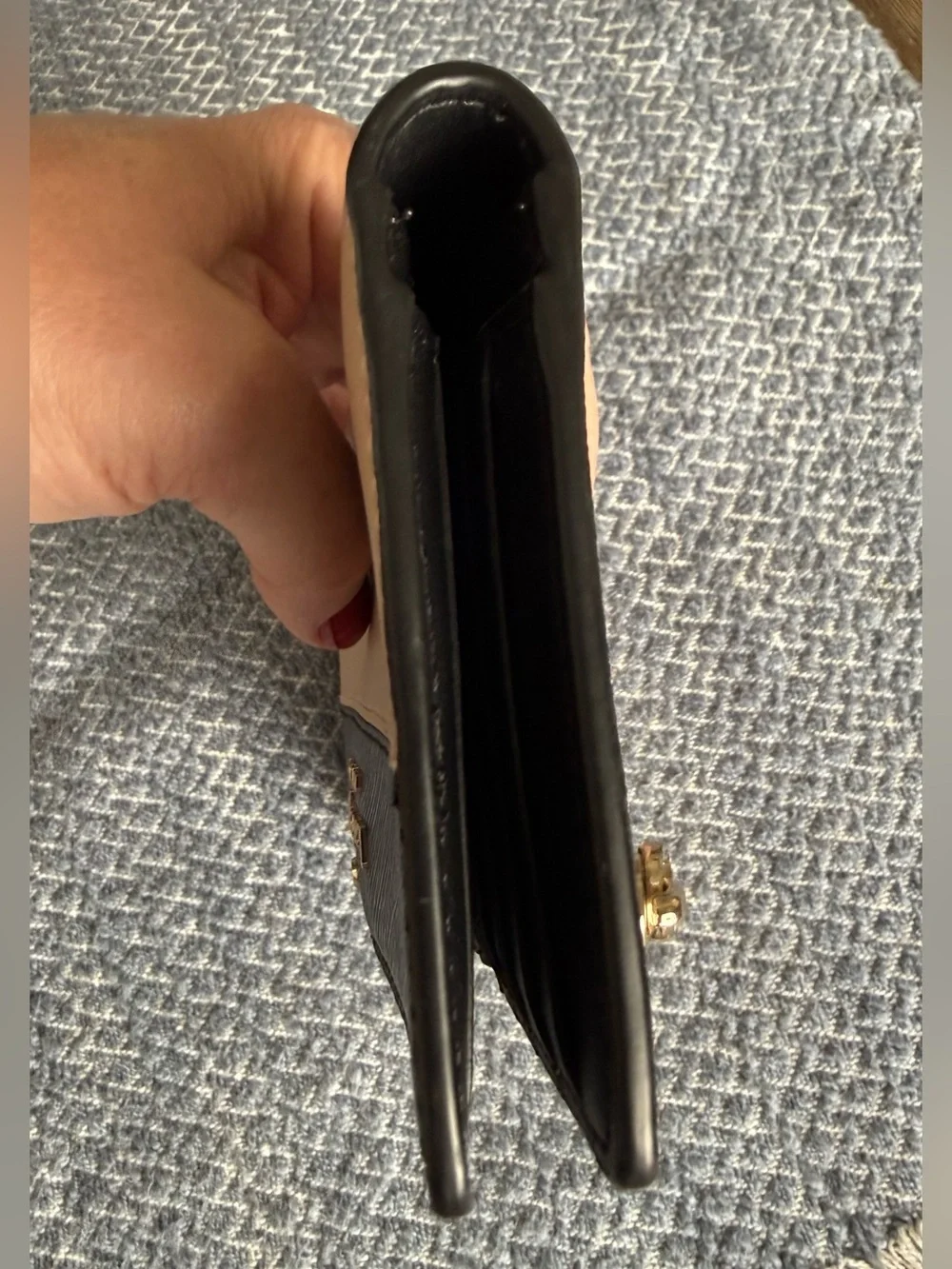 Kate SpadeTwo-Tone Black and Tan Saffiano Wallet